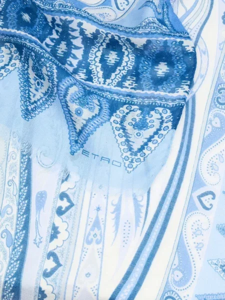 Fular Etro cu model floral albastru