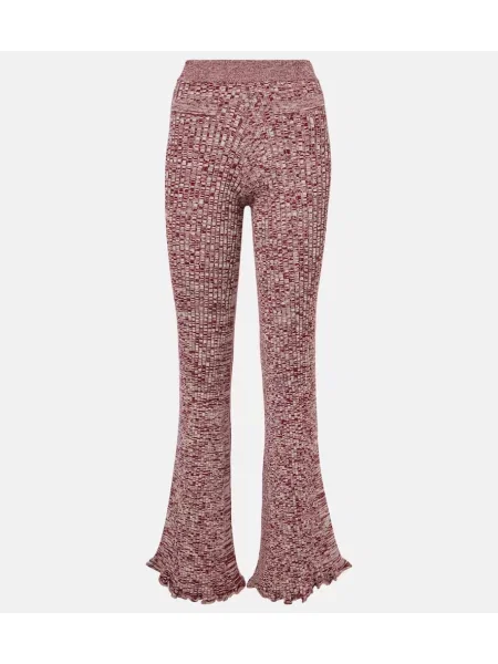 Dzianinowe kuloty Rabanne bordowe