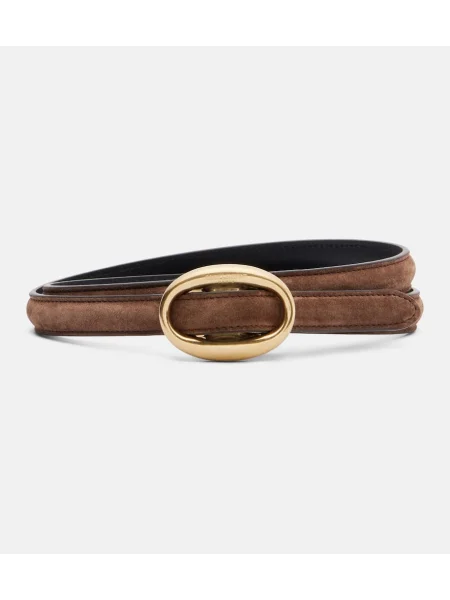 Curea Saint Laurent din piele de căprioară maro