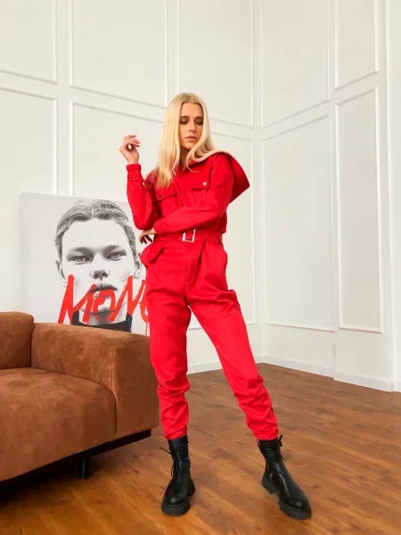 Замшевий Комбінезон Milirud червоний