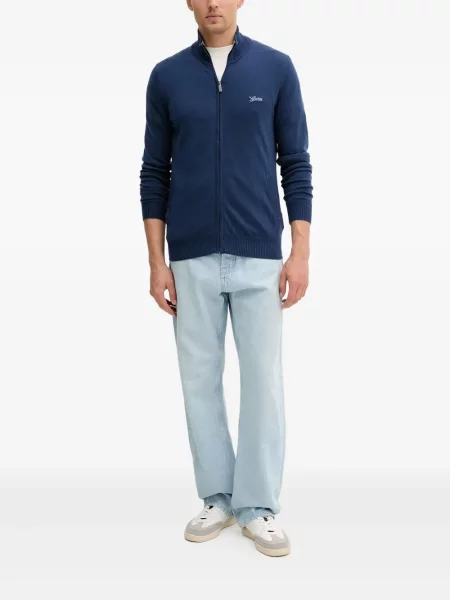 Cardigan Guess cu broderie albastru