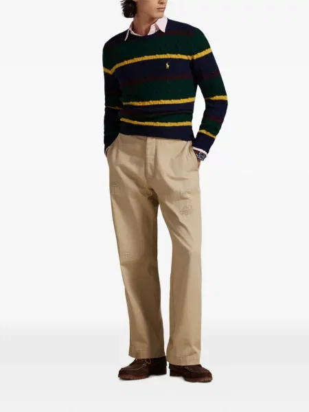 Matlasat tricou polo Polo Ralph Lauren cu decolteu rotund cu autograf roșu