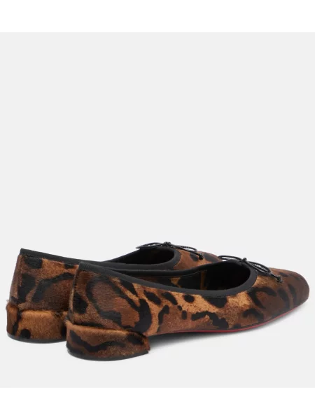 Balerini Christian Louboutin cu imagine cu model leopard maro