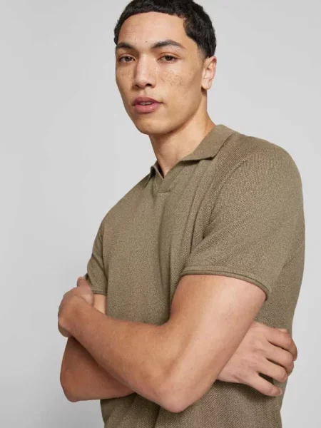 Koszulka polo o kroju regular fit z fakturowanym wzorem model HILL' Jack & Jones