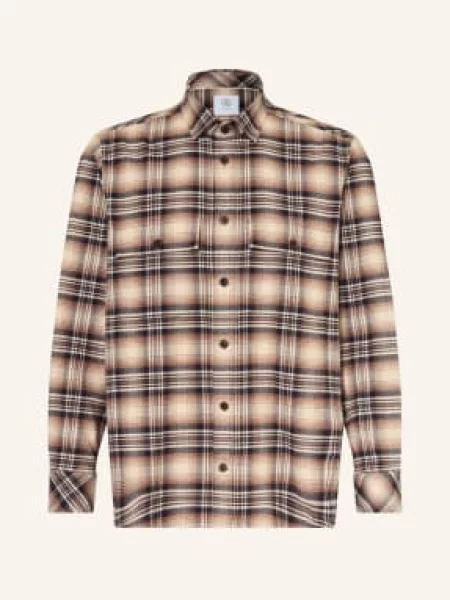 Bogner Flanelová Košile Heiko Comfort Fit / hnědá / tmavě modrá béžová