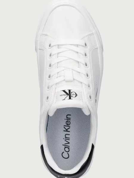 Calvin Klein VULC FLATFORM LACEUP LOW LTH sportcipő női bőr fehér