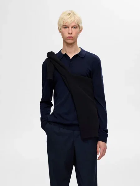 SELECTED HOMME Pulover TRAY bleumarin