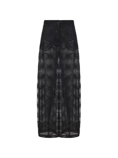 Pantaloni palazzo Genny cu paiete negru