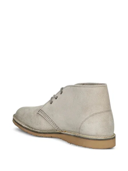 Botine Red Wing Shoes cu șireturi din piele de căprioară roșu
