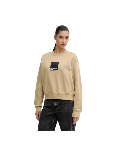 Bluza Karl Lagerfeld z logo beżowa