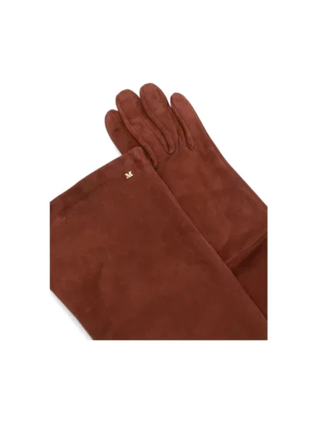 Rękawiczki Max Mara zamszowe brązowe