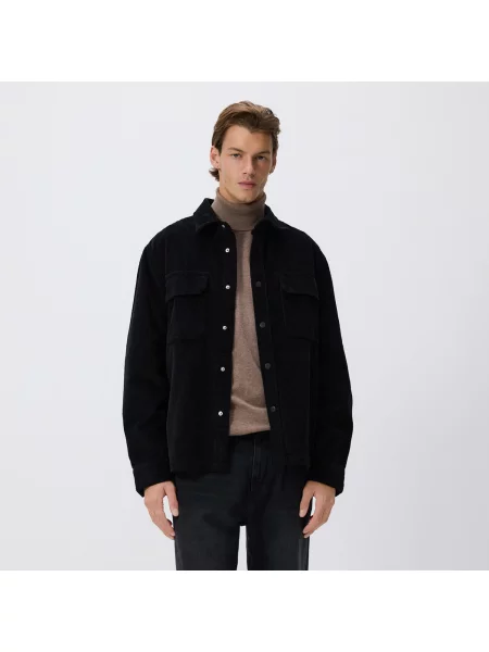 Reserved Manšestrová košile comfort fit černý