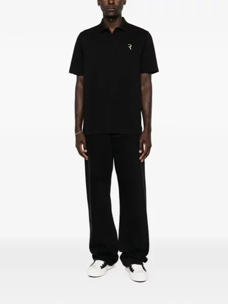 Tricou polo Rhun cu autograf negru