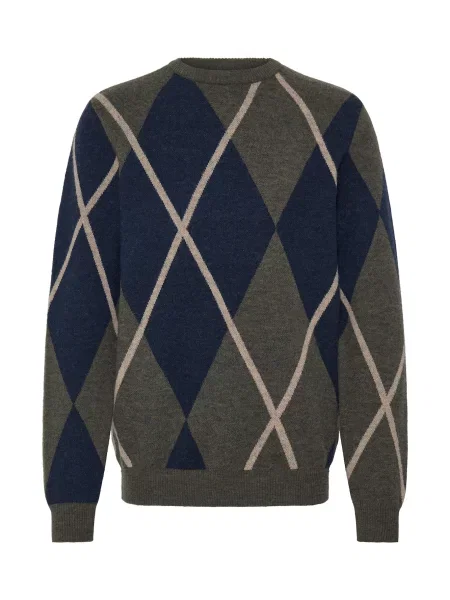 BLEND Pulover BHBORA bleumarin / taupe / oliv gri