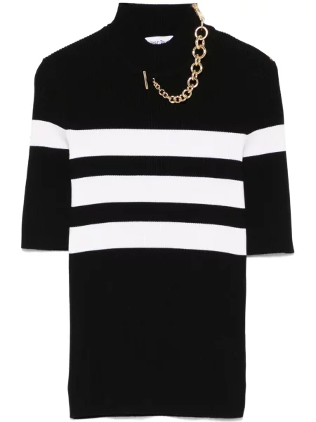 Tricou Jean Paul Gaultier cu dungi tricotate negru