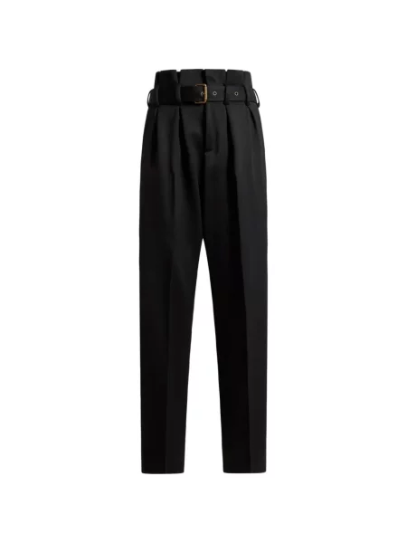 Cu centură pantaloni Etro de lână negru