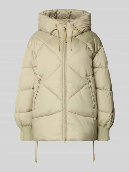 Kurtka pikowana o kroju comfort fit z kapturem Marc O'polo Denim zielona