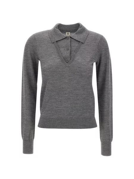 Tricou polo The Garment de lână gri