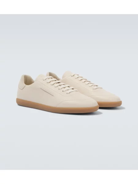Sneakerși Zegna din piele alb