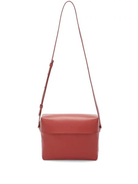 Кожена чанта Jil Sander червено