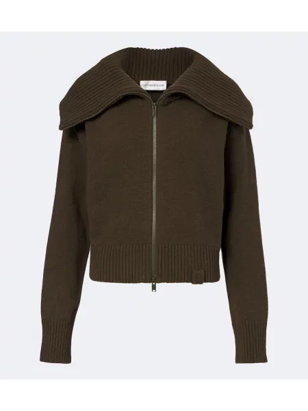 Cardigan Victoria Beckham de lână verde