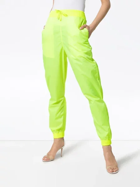 Pantaloni Off-white cu talie înaltă alergare alb