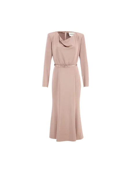 Sukienka midi Roland Mouret do kolan beżowa