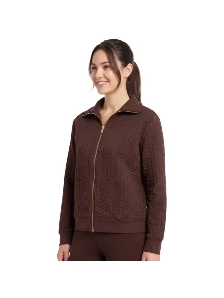Mikina Leone 1947 s vysokým golierom hnedá