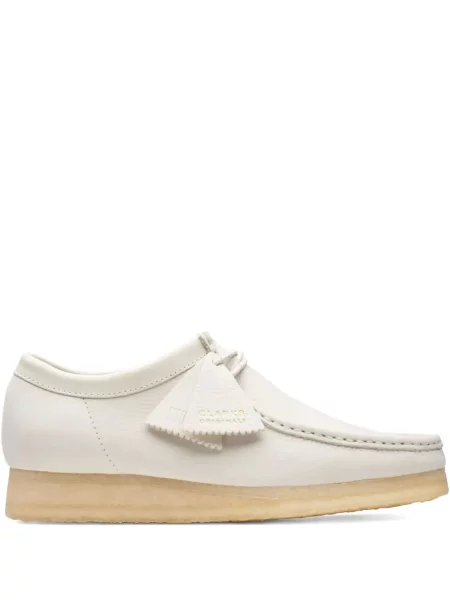 Botine Clarks Originals din piele alb
