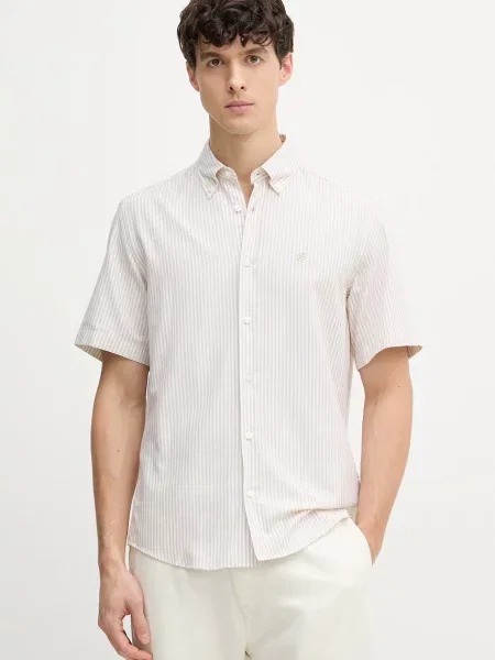 BOSS cămașă pentru bărbați bumbăcească LIAM bej