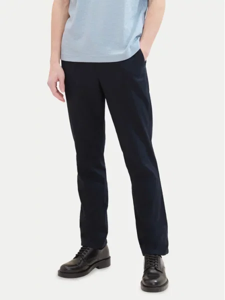 Hlače iz tkanine Tom Tailor modra