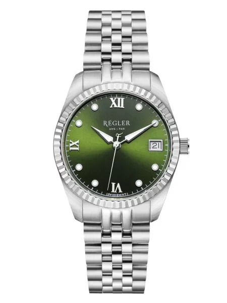 Régler Ceas analogic Régler Liberté Steel Silver Olive Green argintiu verde
