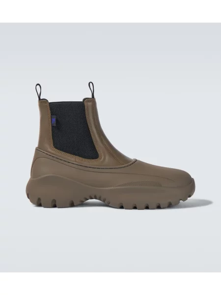 Usnjene chelsea gležnjarji Burberry zelena