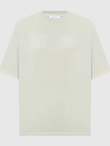 Футболка з принтом логотипа Off-white зелена