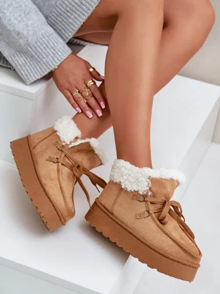 Škornji za sneg Boto s platformo rjava