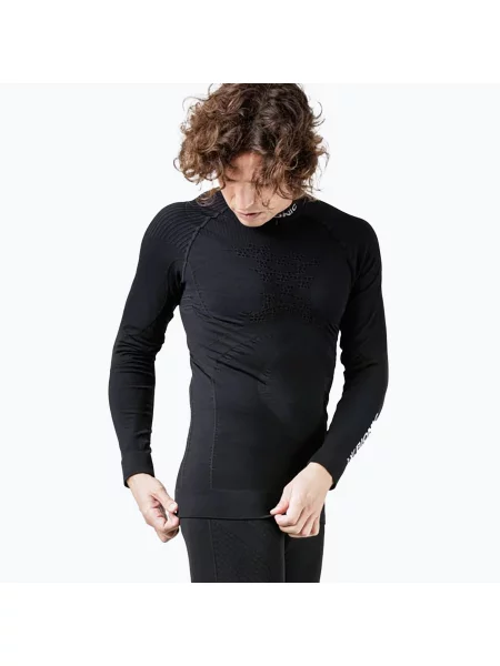 Мъжки термален суитшърт X-Bionic Energy Accumulator Turtle Neck опалово черно/арктическо бяло
