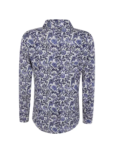 Lung cămașă Why Ci cu model floral cu imagine albastru