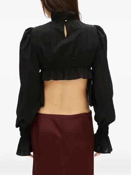 Bluză Ann Demeulemeester cu volane negru