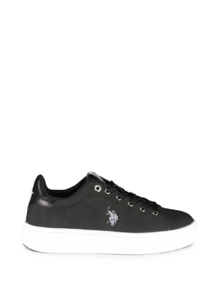 Sneakerși U.s. Polo Assn. cu șireturi din dantelă cu autograf negru