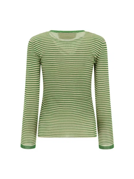 Lniany sweter Valentino Garavani z nadrukiem zielony
