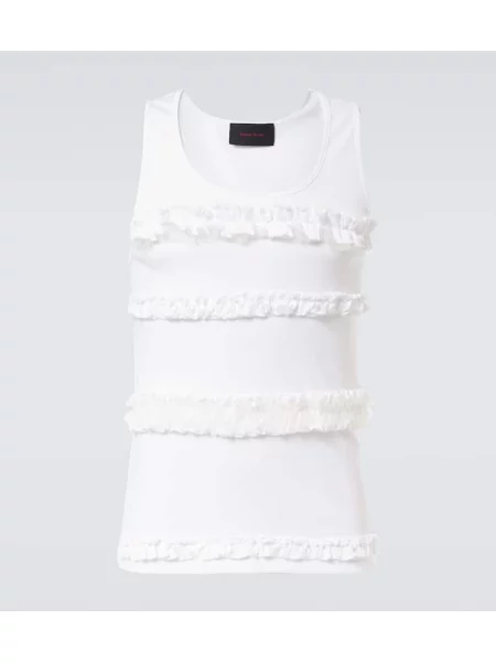 Риза Simone Rocha с волани от джърси бяло