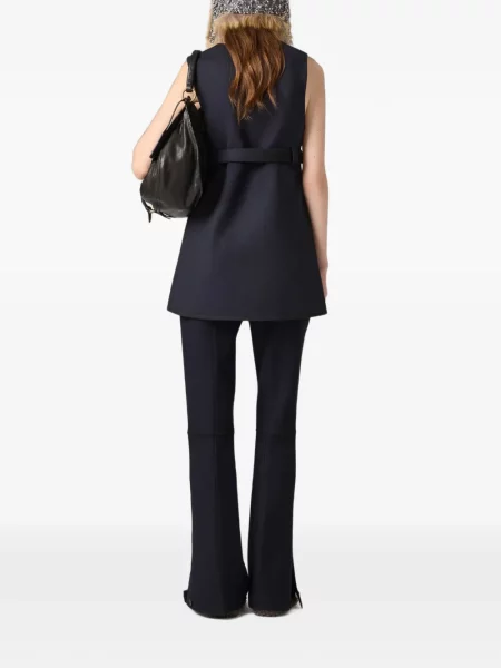 Pantaloni Miu Miu de lână albastru