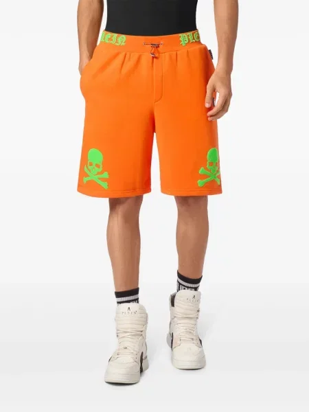 Raštuotos šortai Philipp Plein oranžinė