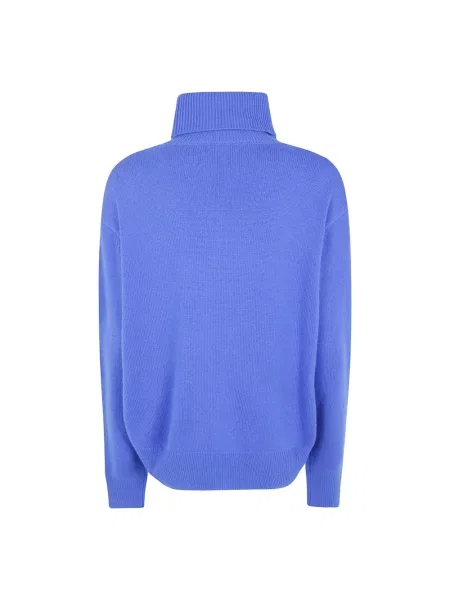 Lniany sweter z golfem The Frankie Shop niebieski