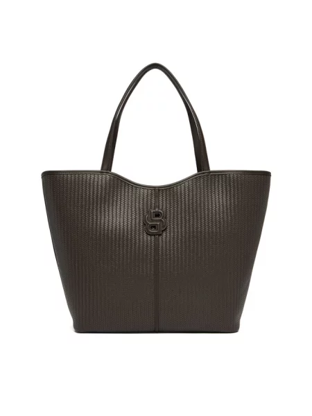 Torba shopper z aplikacją z metką model ANETT' Boss brązowa