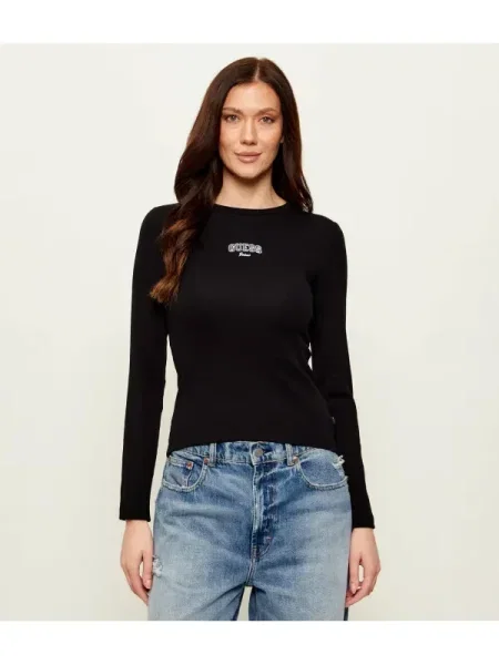 GUESS JEANS Tricou / alb negru