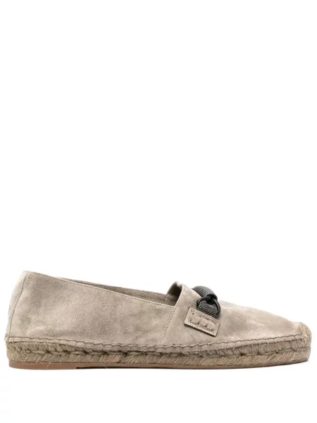 Espadrile Brunello Cucinelli din piele cu cataramă