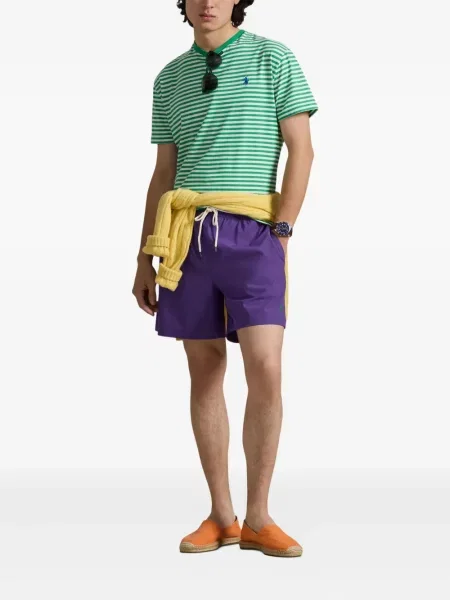 Ριγέ δερμάτινος κάλτσες Polo Ralph Lauren με κορδόνι μαύρο