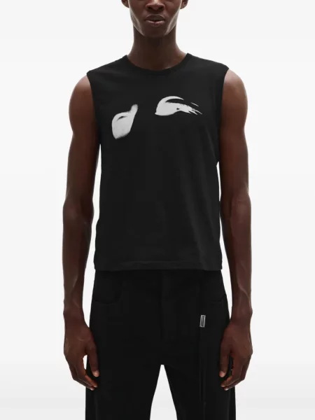 Риза Ann Demeulemeester с принт черно