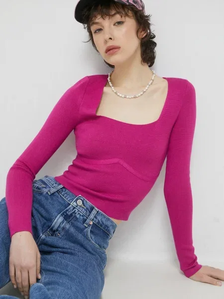 Пуловер Abercrombie & Fitch розово